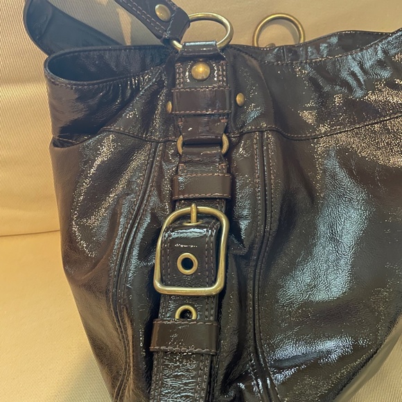 Coach Brown Patent Leather Shoulder bag - Picture 5 of 9